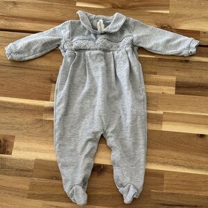 babycottons Soft Gray Footie One Piece